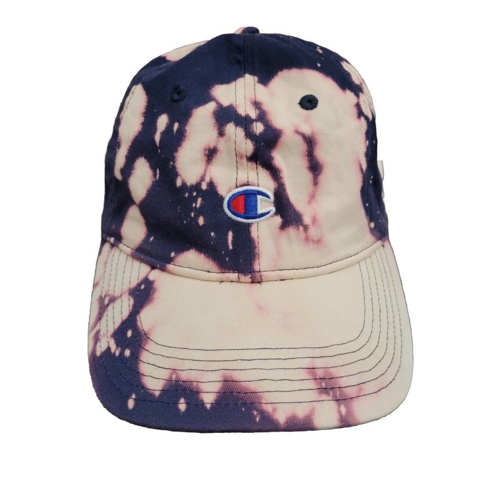 Champion Strap Back Hat Cap Adjustable Blue Pink White Tie Dye Adult Acid Wash